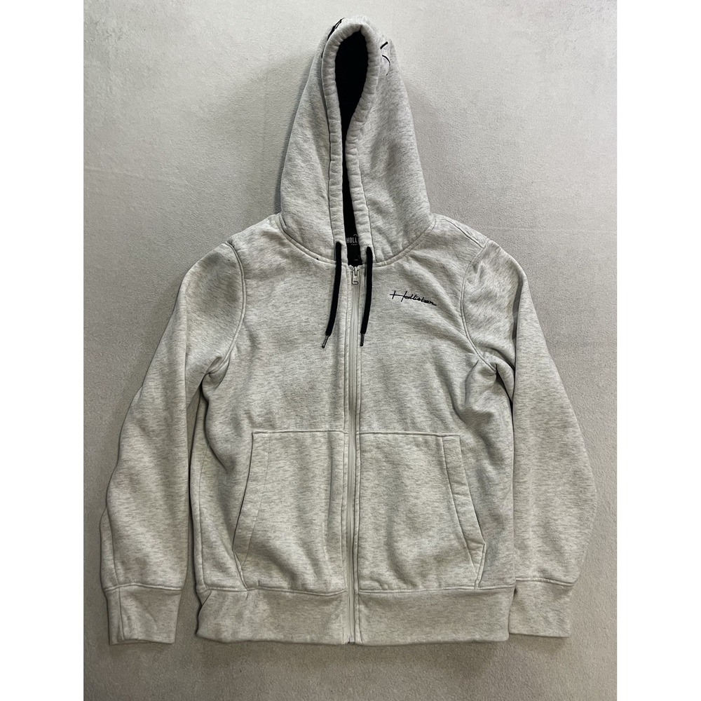 Hollister Sherpa Lined Full Zip Hoodie Adult Size Small  White Long Sleeve